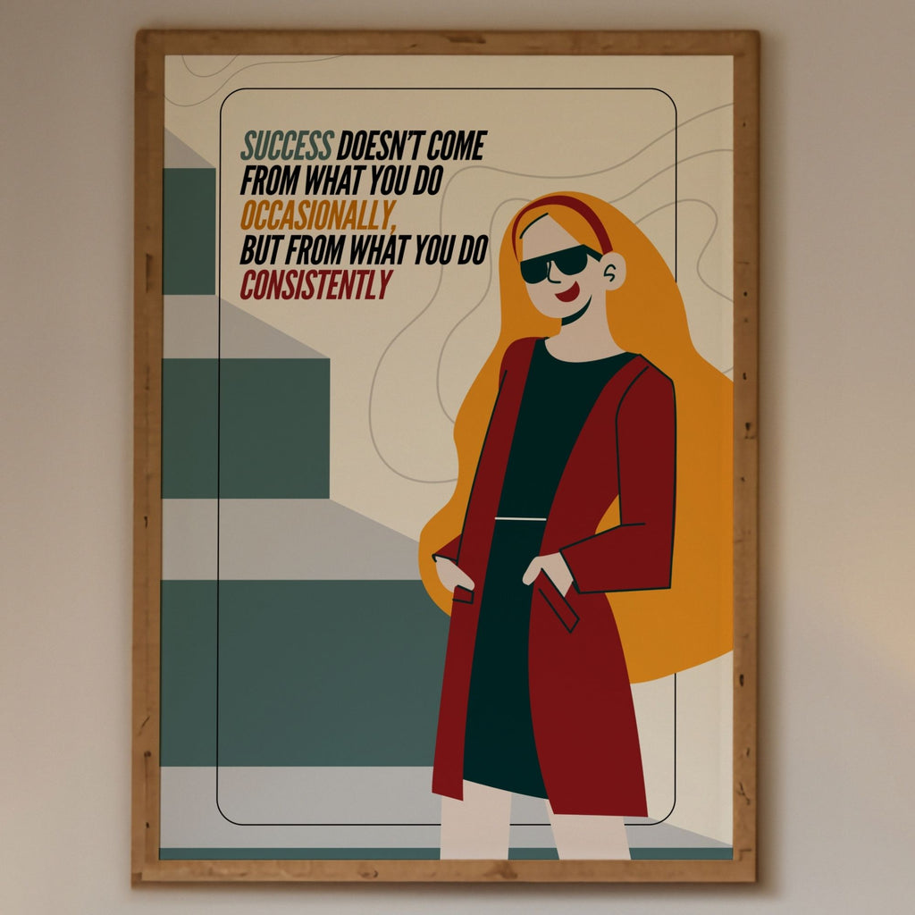 Success Through Consistency - Motivational Wall Art