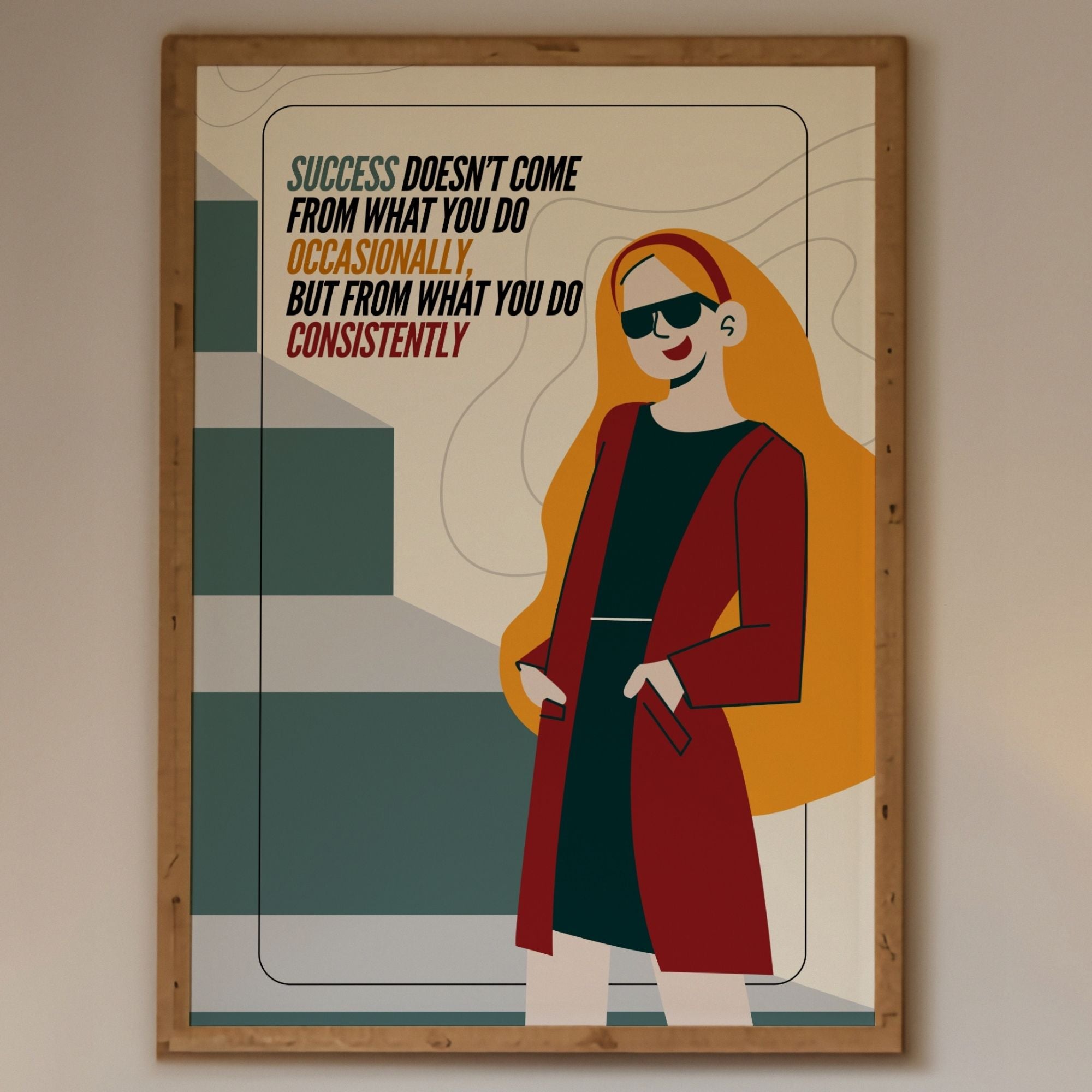 Success Through Consistency - Motivational Wall Art