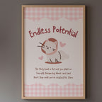 Endless Potential - Inspirational Kawaii Cat Wall Art