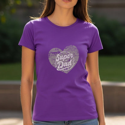 Super Dad - Distressed Red Heart Vintage Father's Day Love Appreciation Design