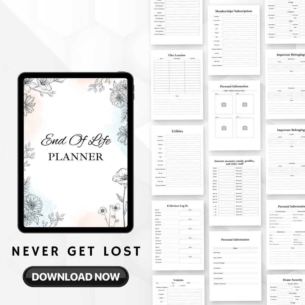 End Of Life Planner & Journal Bundle
