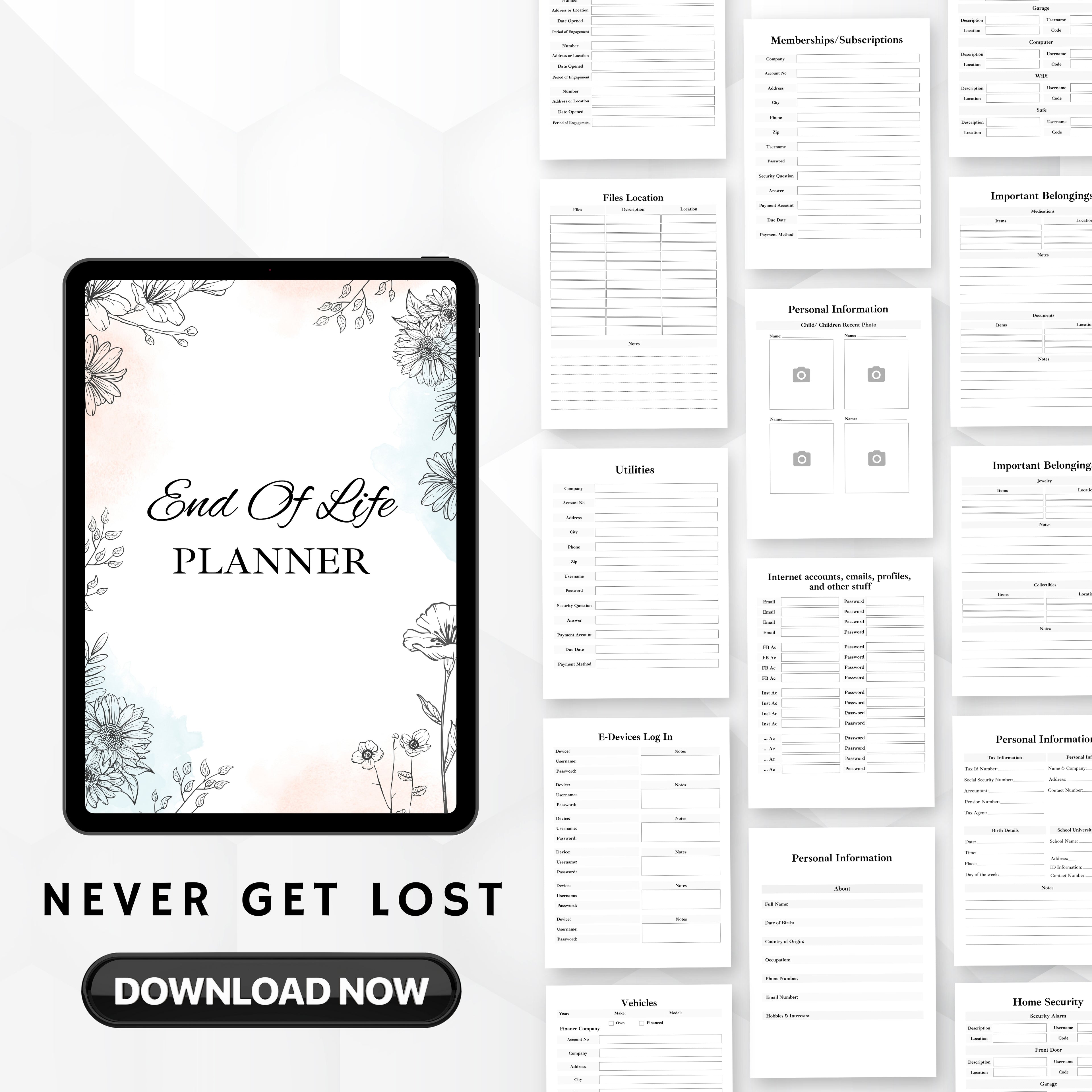 End Of Life Planner & Journal Bundle