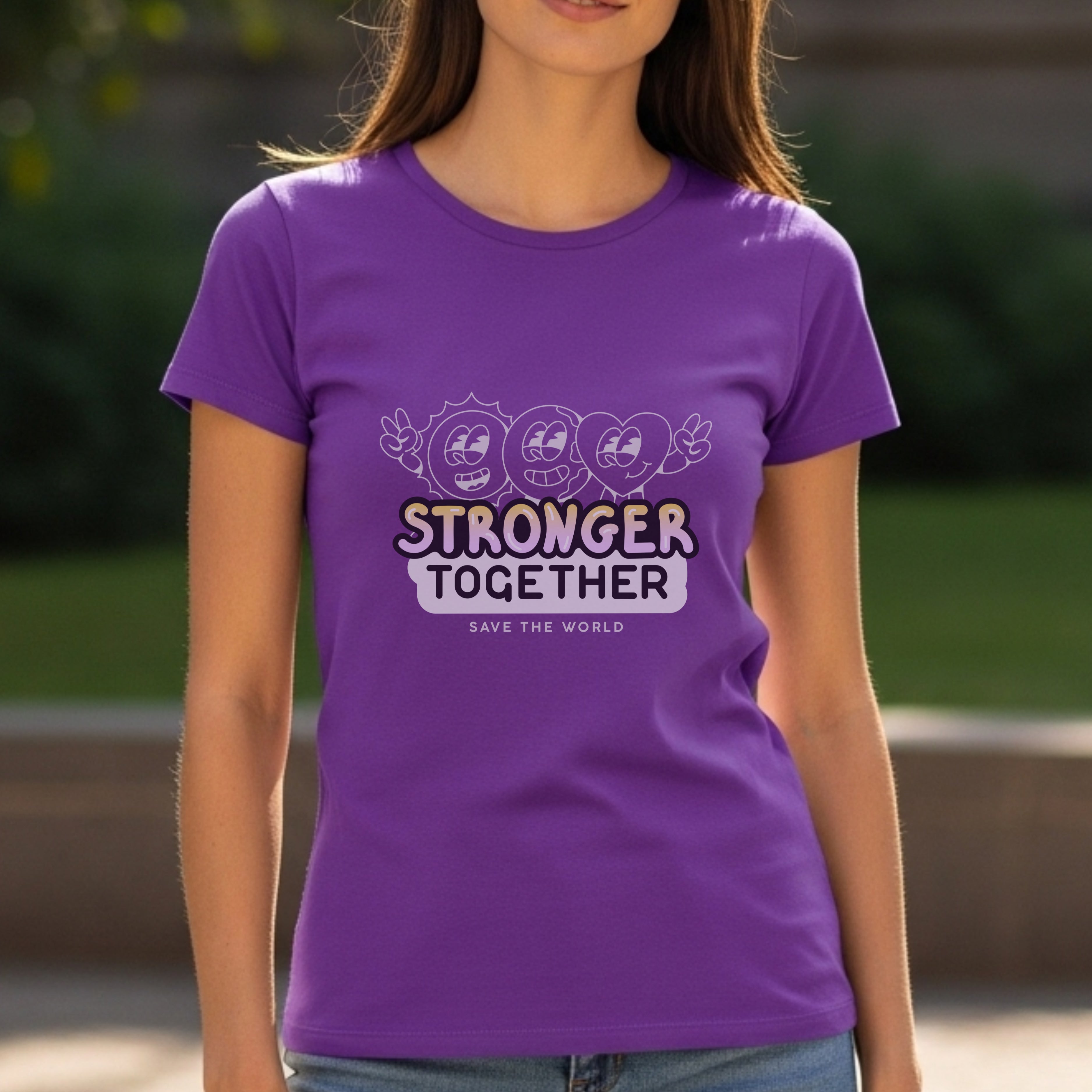 Stronger Together Save The World - Unity Teamwork Collaboration Empowerment Statement Artwork
