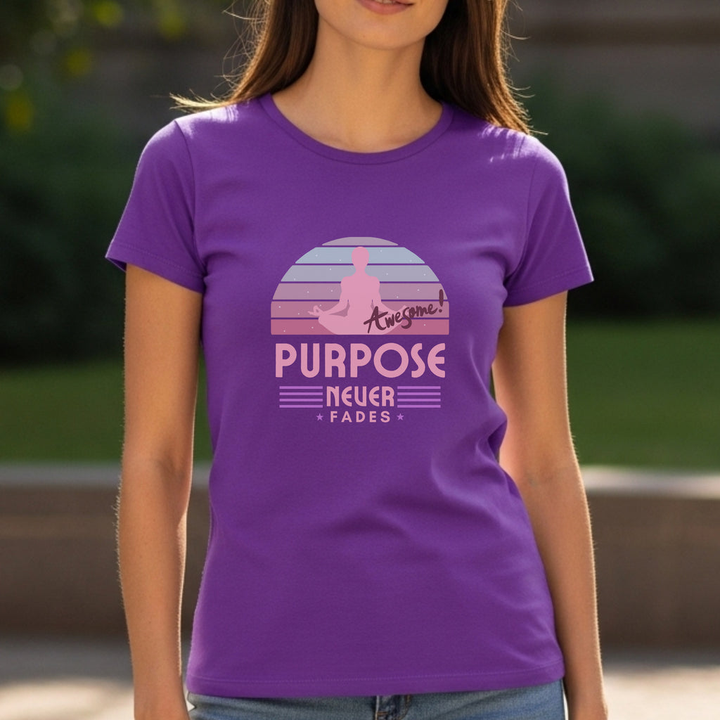 Awesome Purpose Never Fades - Meditation Retro Mindfulness Wellness StatementArtwork