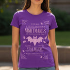 Nightmares Shadows Mind Stay Believe - Gothic Bat Halloween Typography Statement Artwork