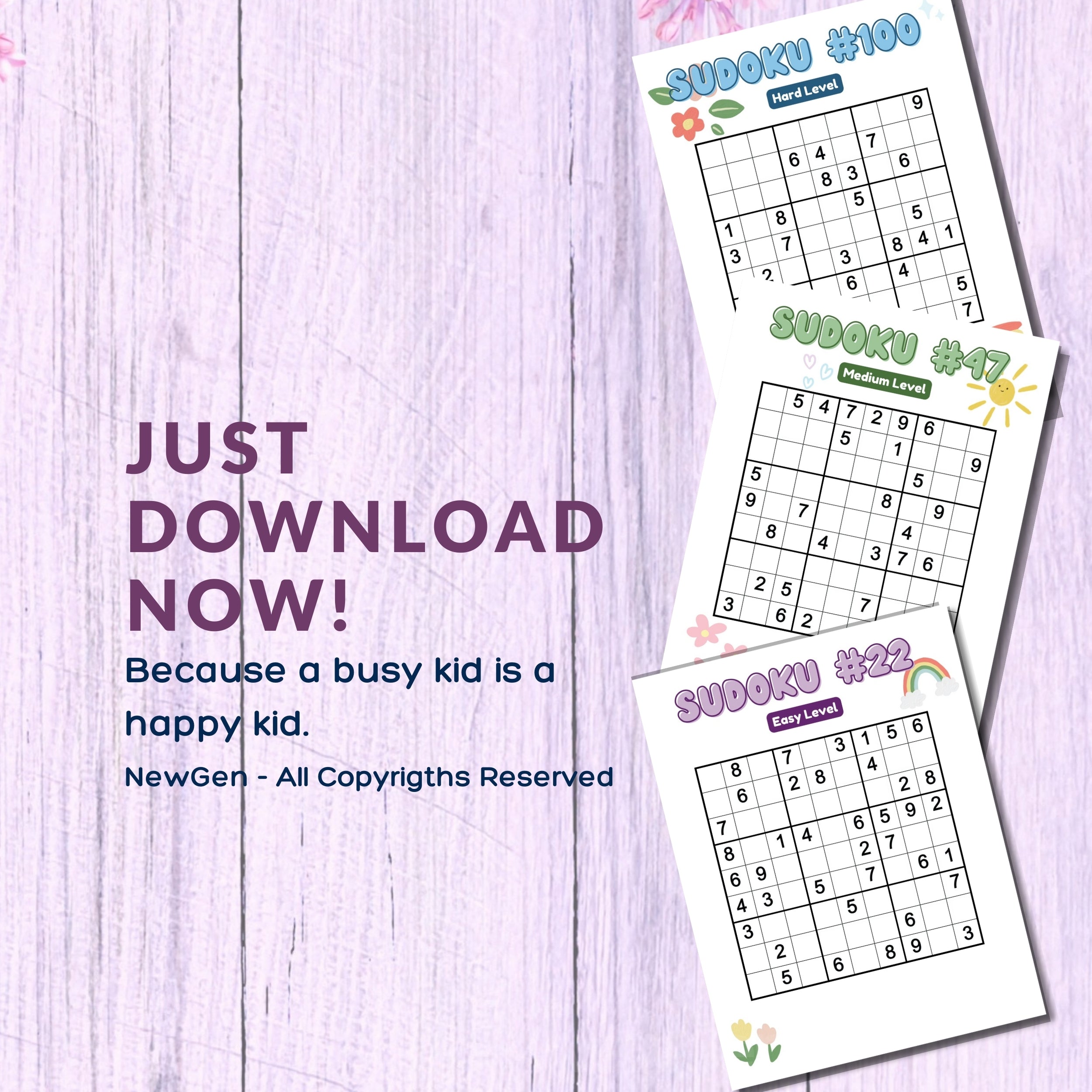 400 Sudoku Fun Activity Sheets For Kids - 4 Levels