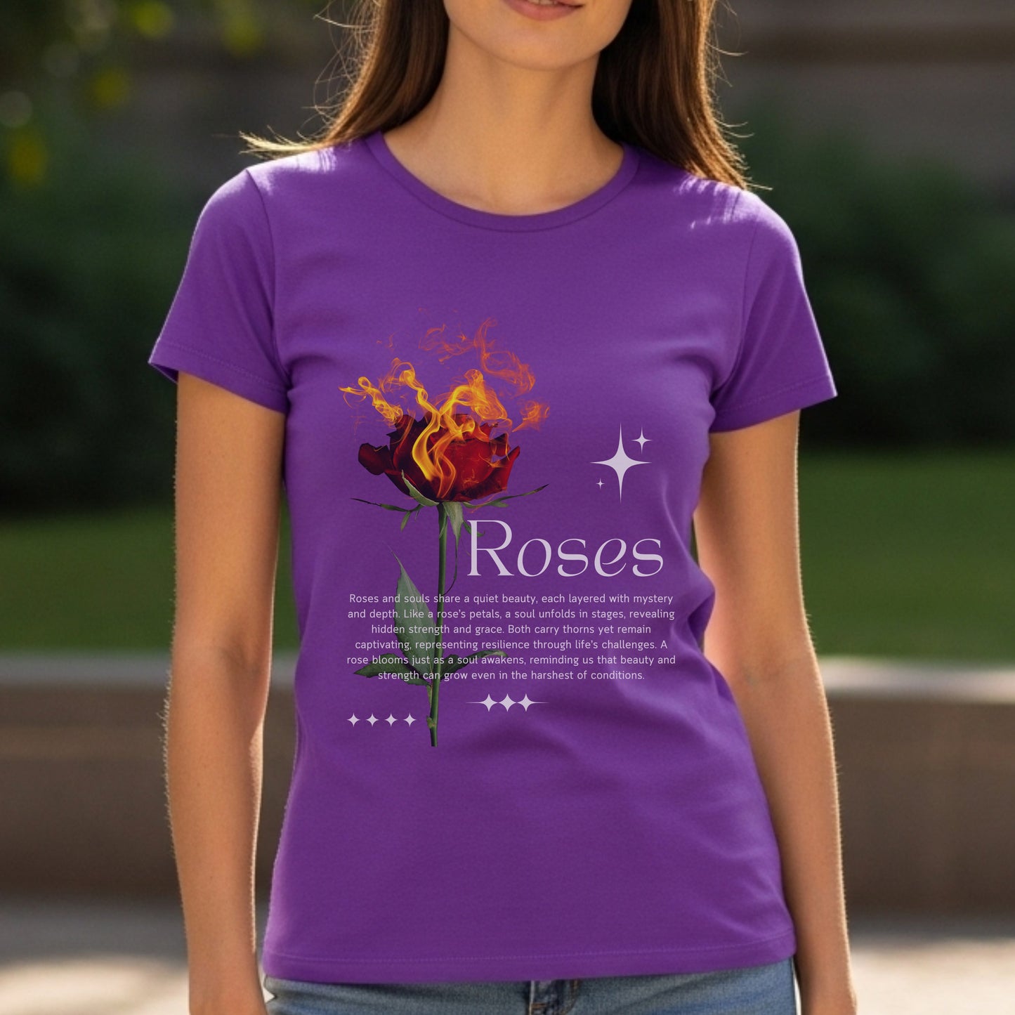 Roses Quiet Beauty - Burning Rose Soul Metaphor Philosophical Statement Artwork