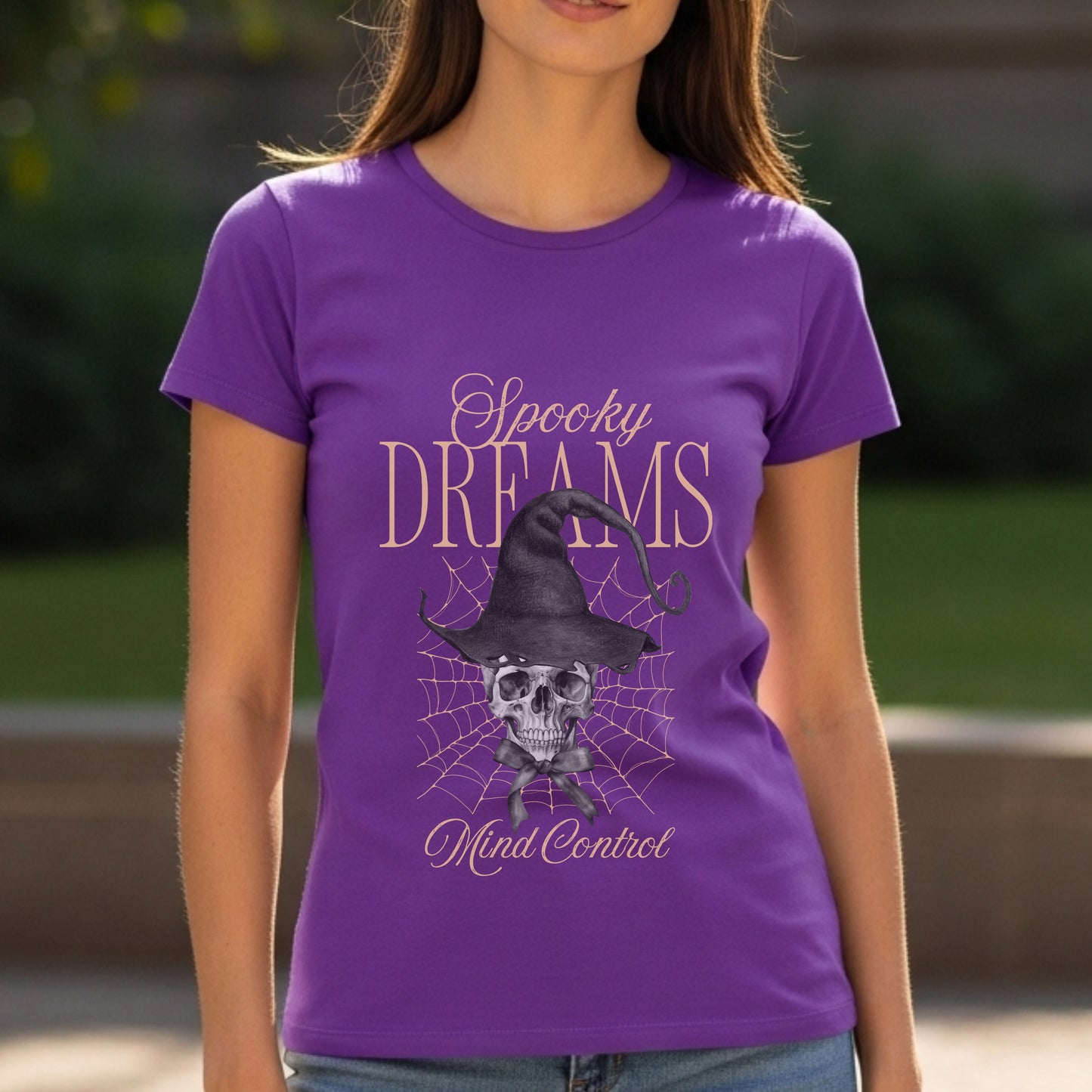 Spooky Dreams Mind Control - Gothic Witch Hat Skull Halloween Statement Artwork