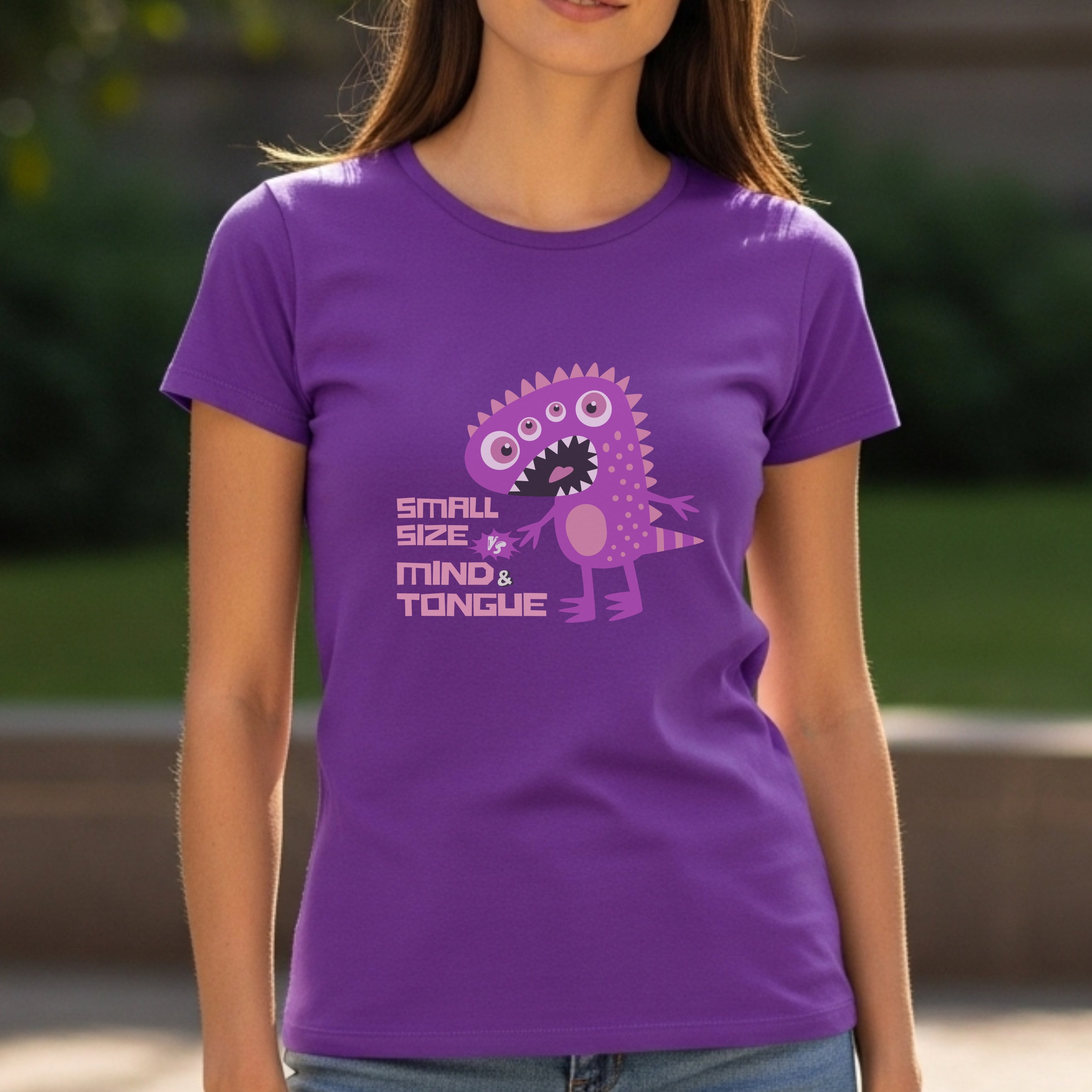 Small Size Mind Tongue - Funny Monster Humor Witty Comeback Statement Artwork