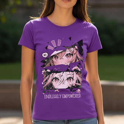 Endlessly Empowered - Anime Girl Duo Splatter Art Manga Strength Statement Artwork