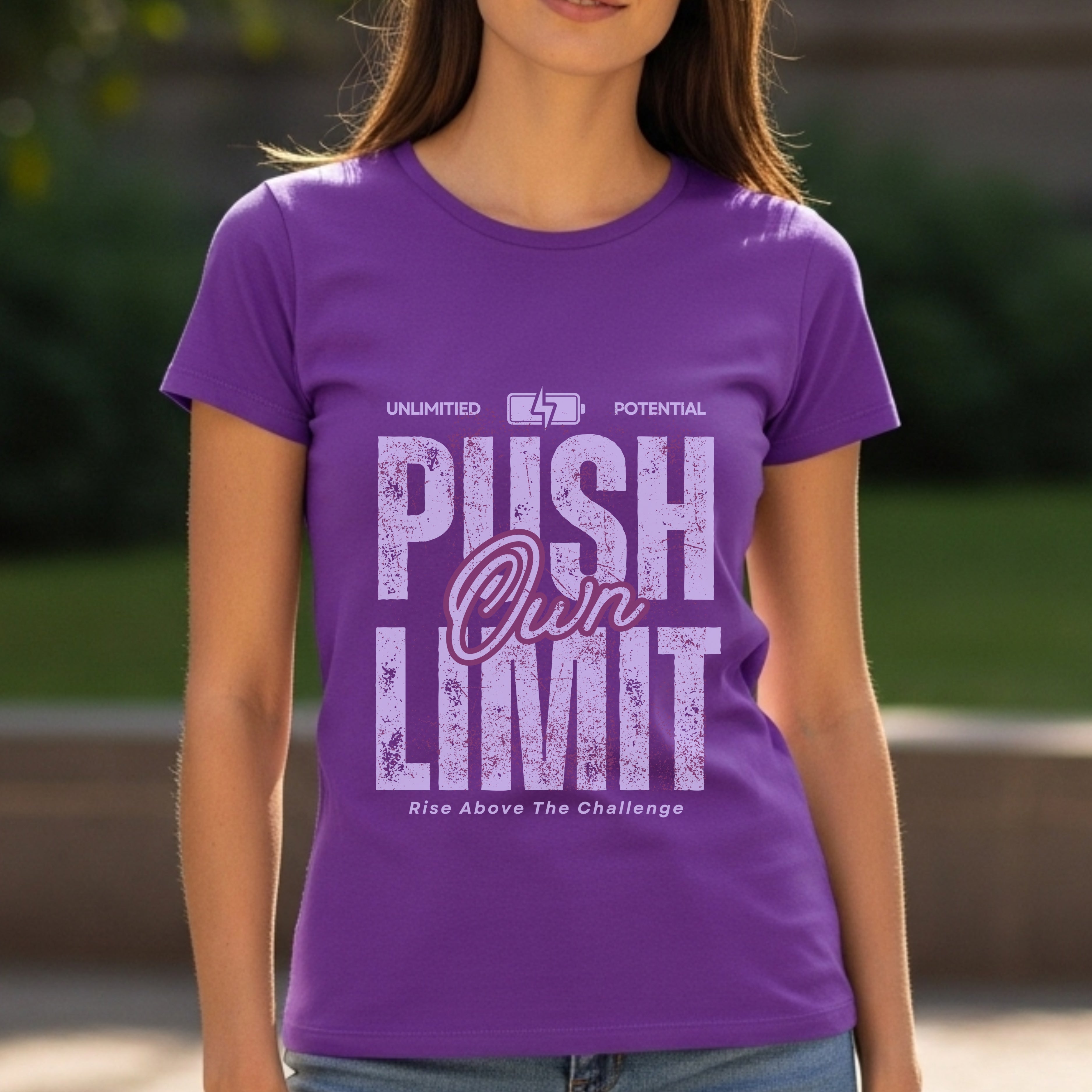 Push Own Limit - Urban Grunge Motivational Self-Challenge Empowerment Statement Artwork
