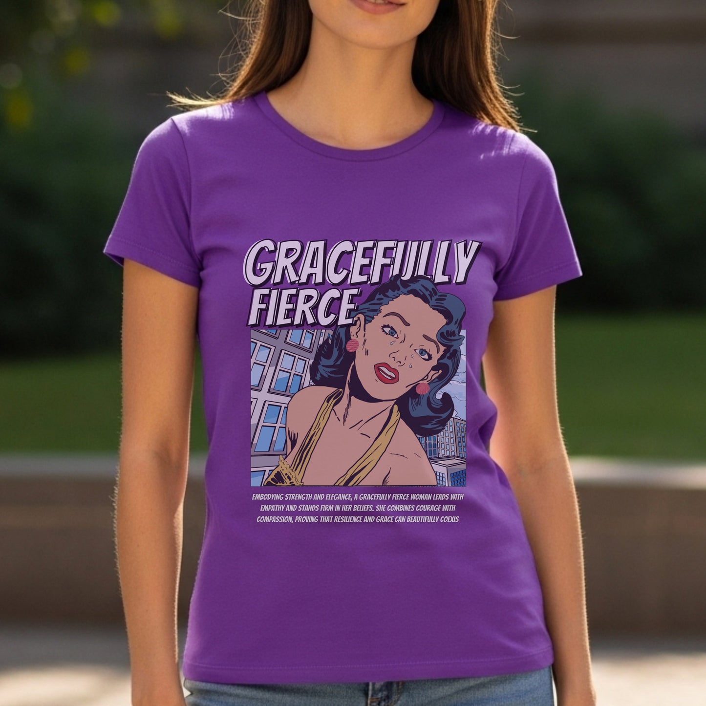 Gracefully Fierce - Vintage Comic Pop Art Feminine Strength Empowerment Statement Artwork