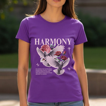 Harmony - Peaceful Doves & Roses Unity Connection Nature Statement Artwork