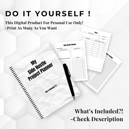 Side Hustle Planner & Trackers Bundle