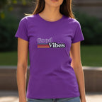 Good Vibes Is My Magic - Retro Striped Typography Positivity Mantra Statement Artwork