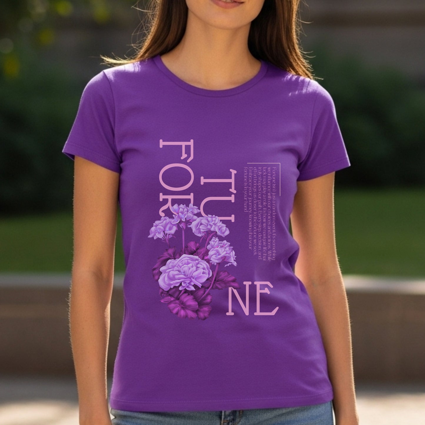 Fortune - Floral Botanical Typography Elegant Contemporary Statement Artwork