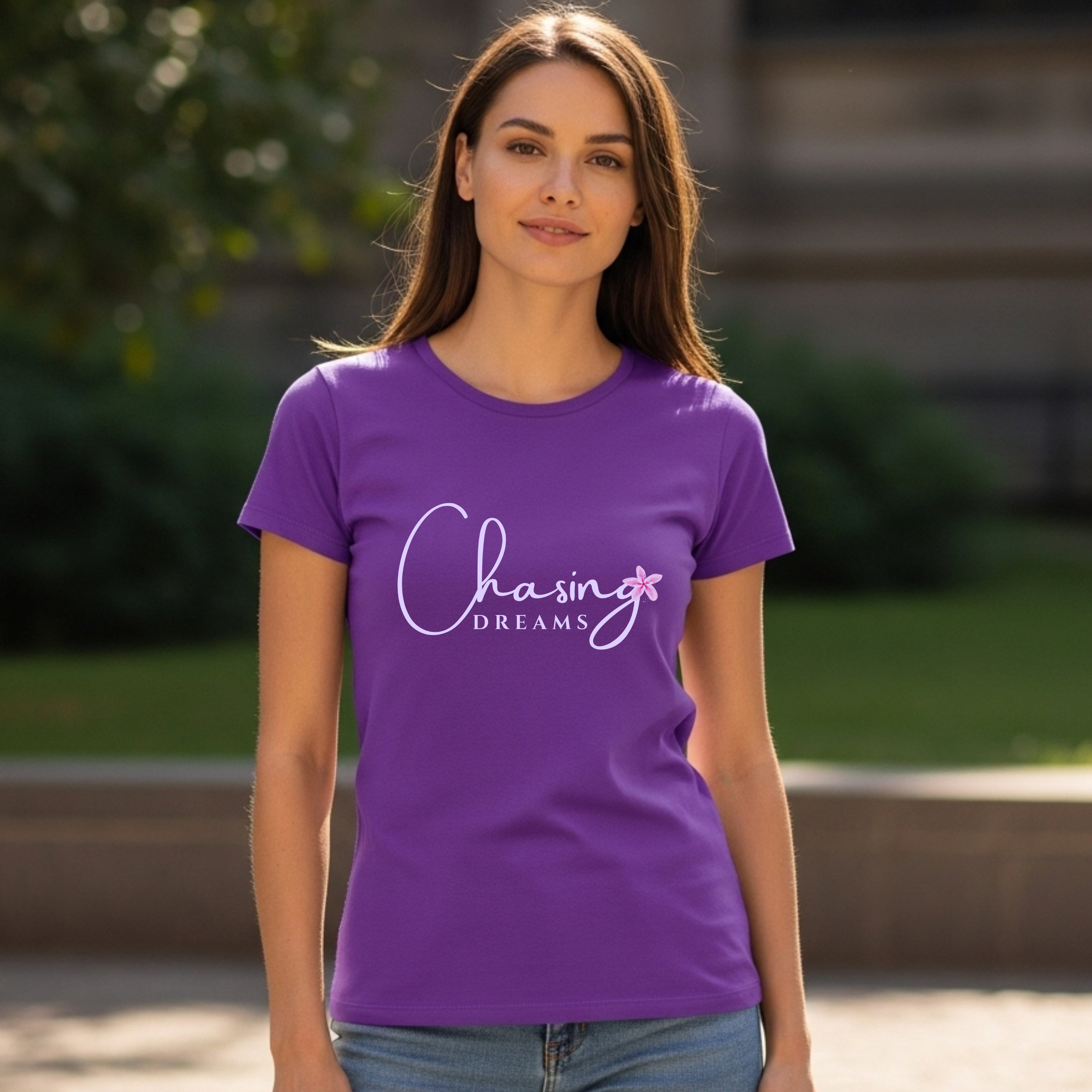 Chasing Dreams - Elegant Floral Script Motivational Minimalist Statement Artwork