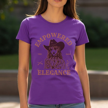 Empowered Elegance - Yee Haw Cowgirl Illustration Western Feminine Power Statement Artwork
