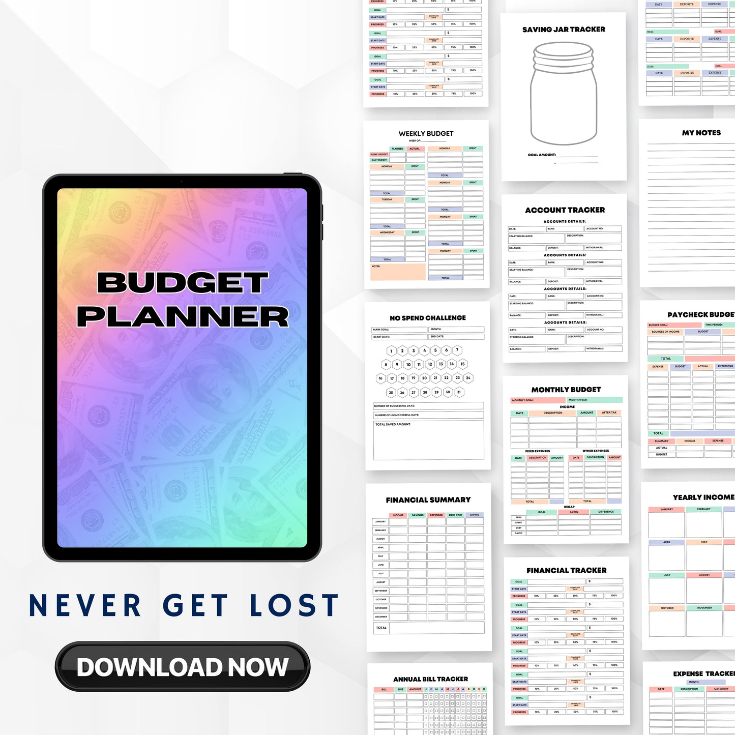 Rainbow Budget Planner Bundle