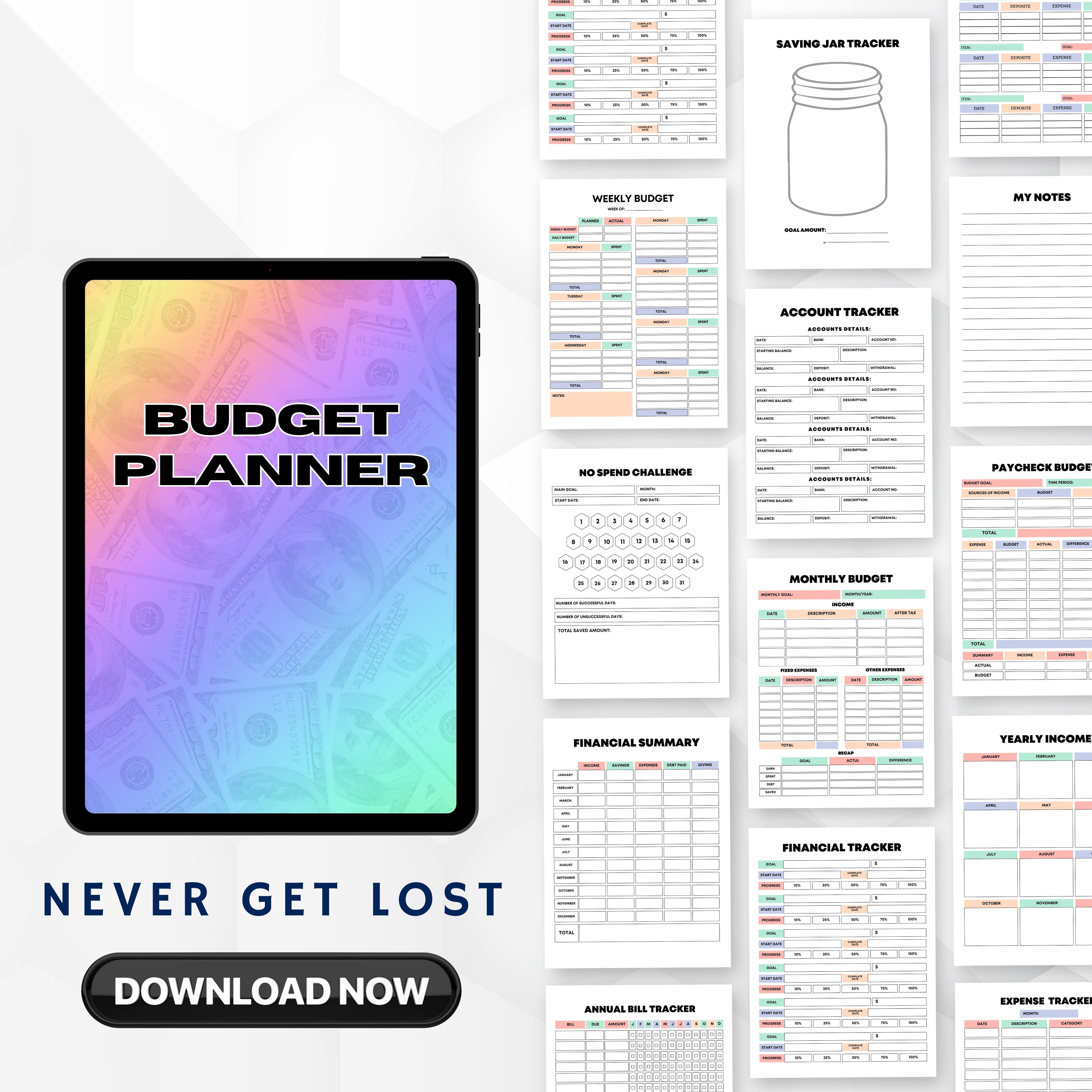 Rainbow Budget Planner Bundle