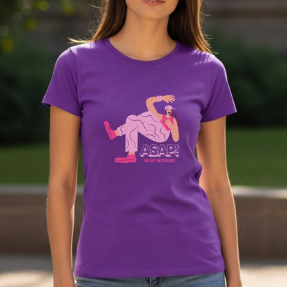 ASAP We Get Recovered - Illustrated Woman Dancing Workout Fitness Motivation Artwork