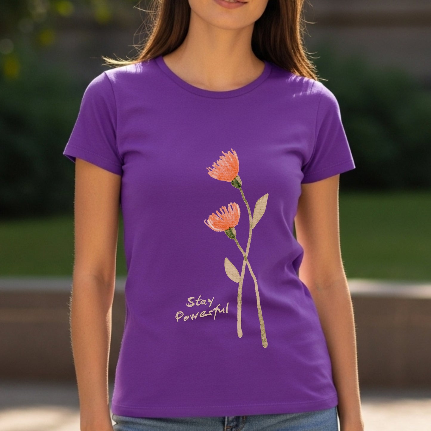 Stay Powerful - Elegant Floral Empowerment Botanical Strength Statement Artwork