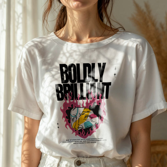 Boldly Brilliant - Abstract Pop Art Split Face Confidence Empowerment Statement Artwork