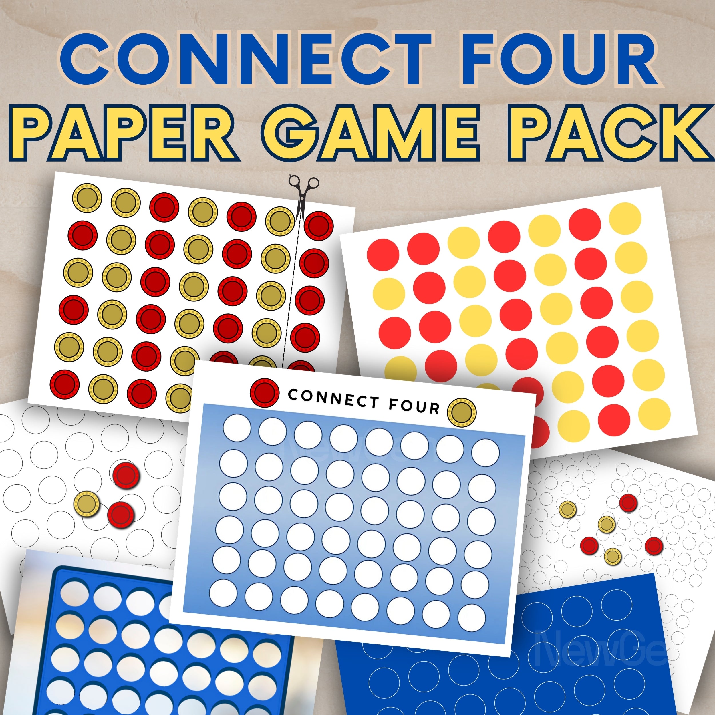 Connect Four Paper Style Game Pack