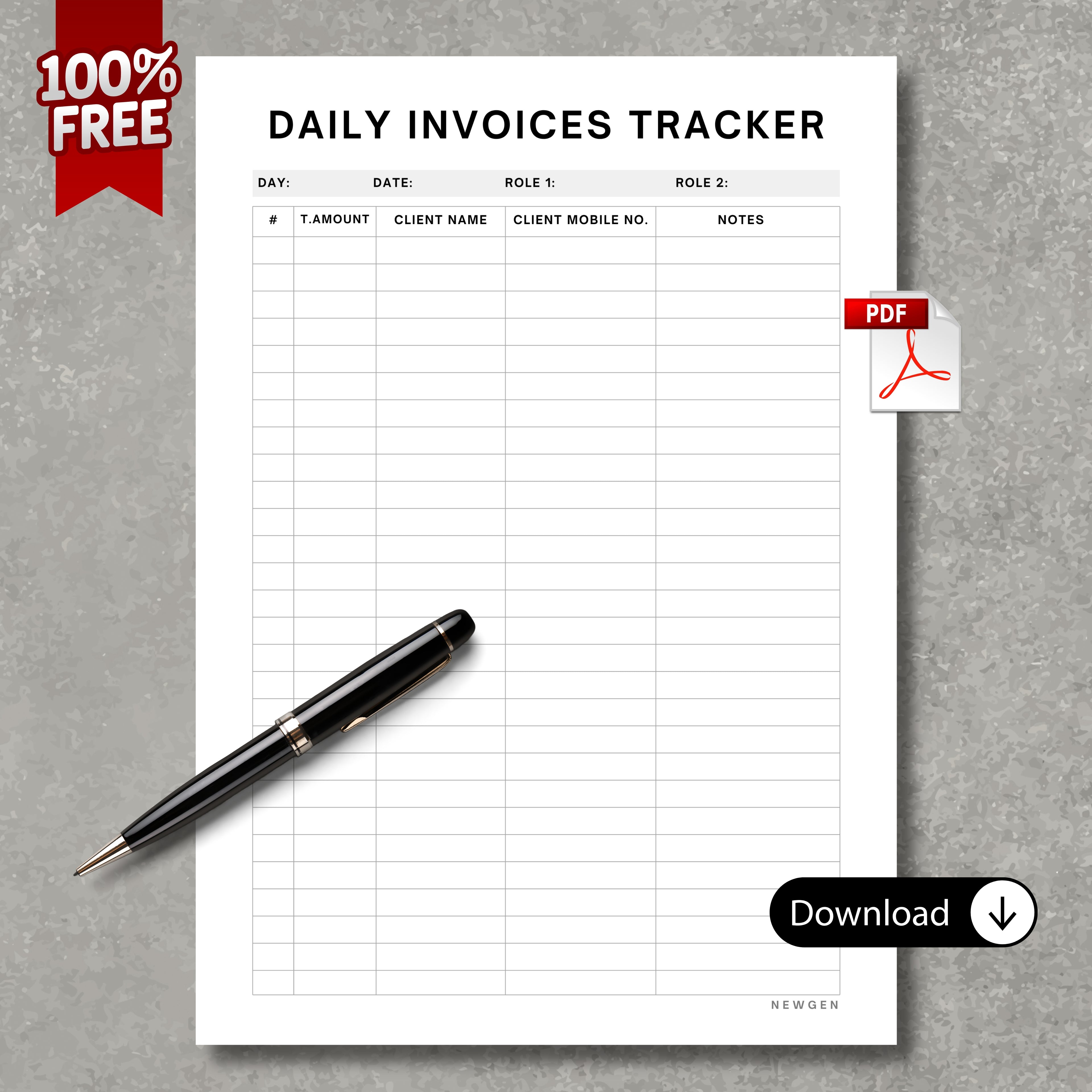 Daily Invoices Tracker PDF