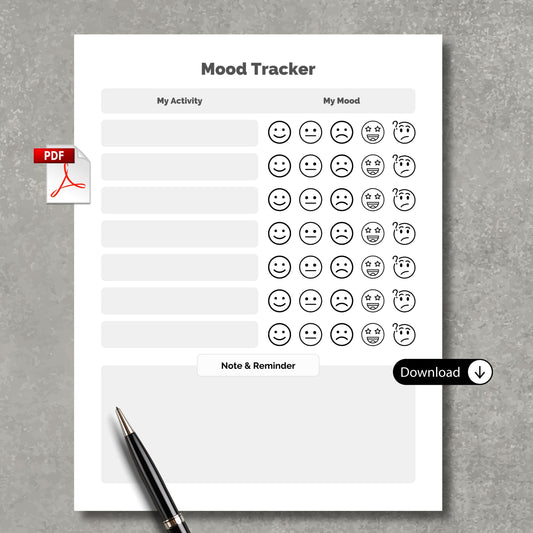 Mood Tacker Paper Sheet