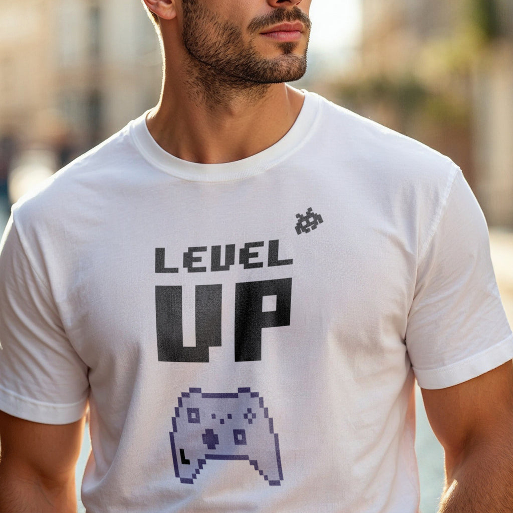 Level Up - Retro Gaming Motivational Statement Artwork