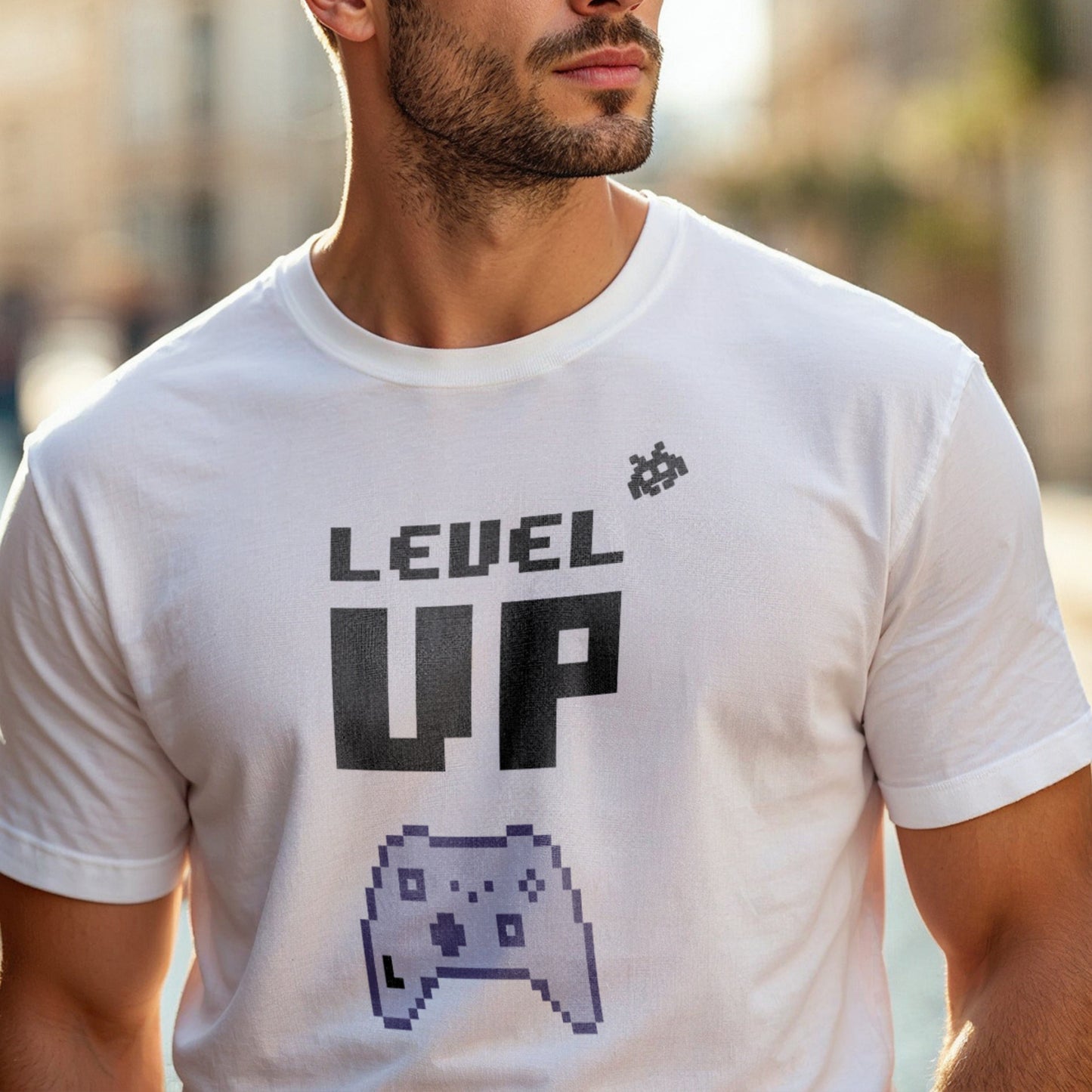Level Up - Retro Gaming Motivational Statement Artwork
