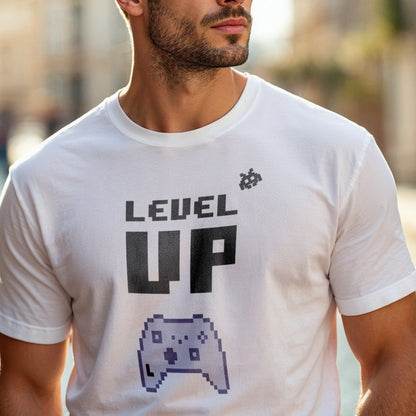 Level Up - Retro Gaming Motivational Statement Artwork