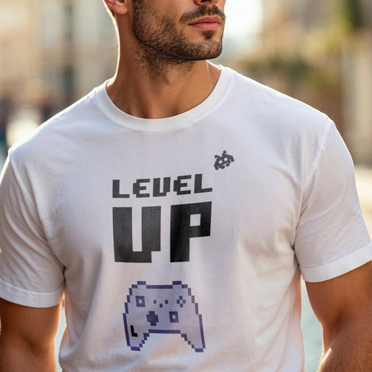 Level Up - Retro Gaming Motivational Statement Artwork