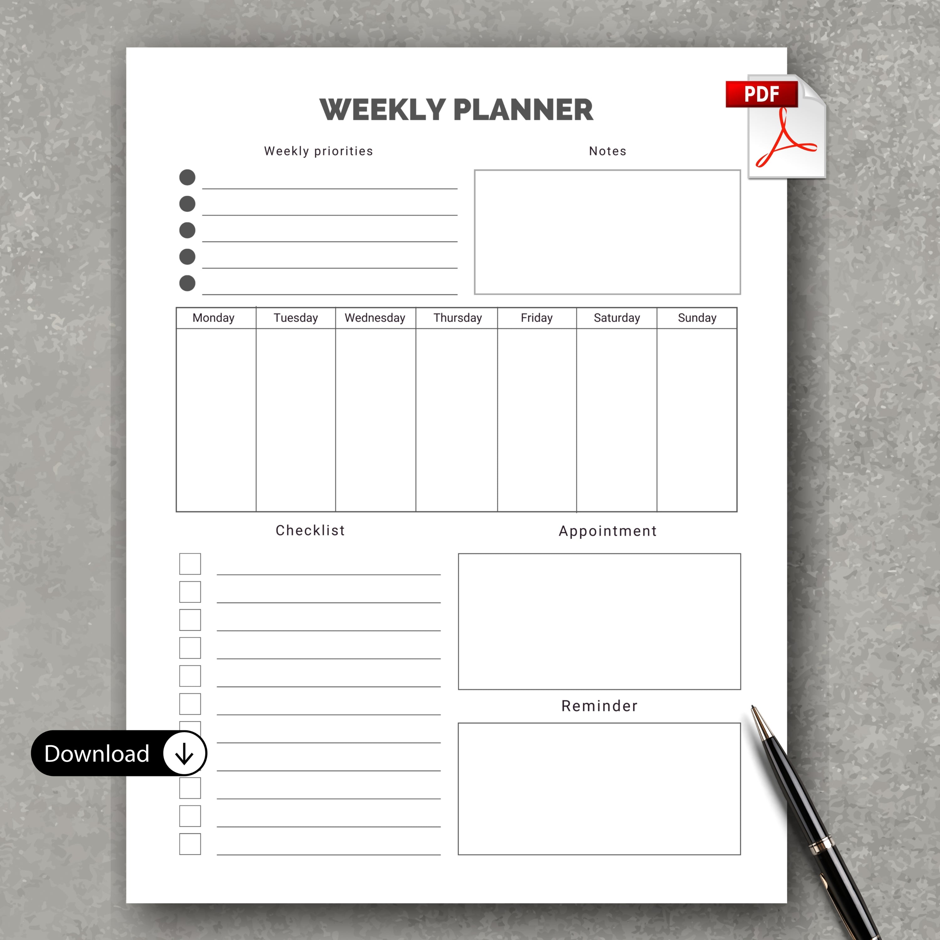 Weekly Planner PDF V1