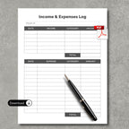 Income & Expenses Log Sheet