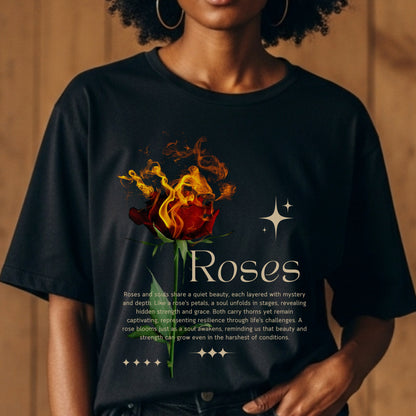 Roses Quiet Beauty - Burning Rose Soul Metaphor Philosophical Statement Artwork