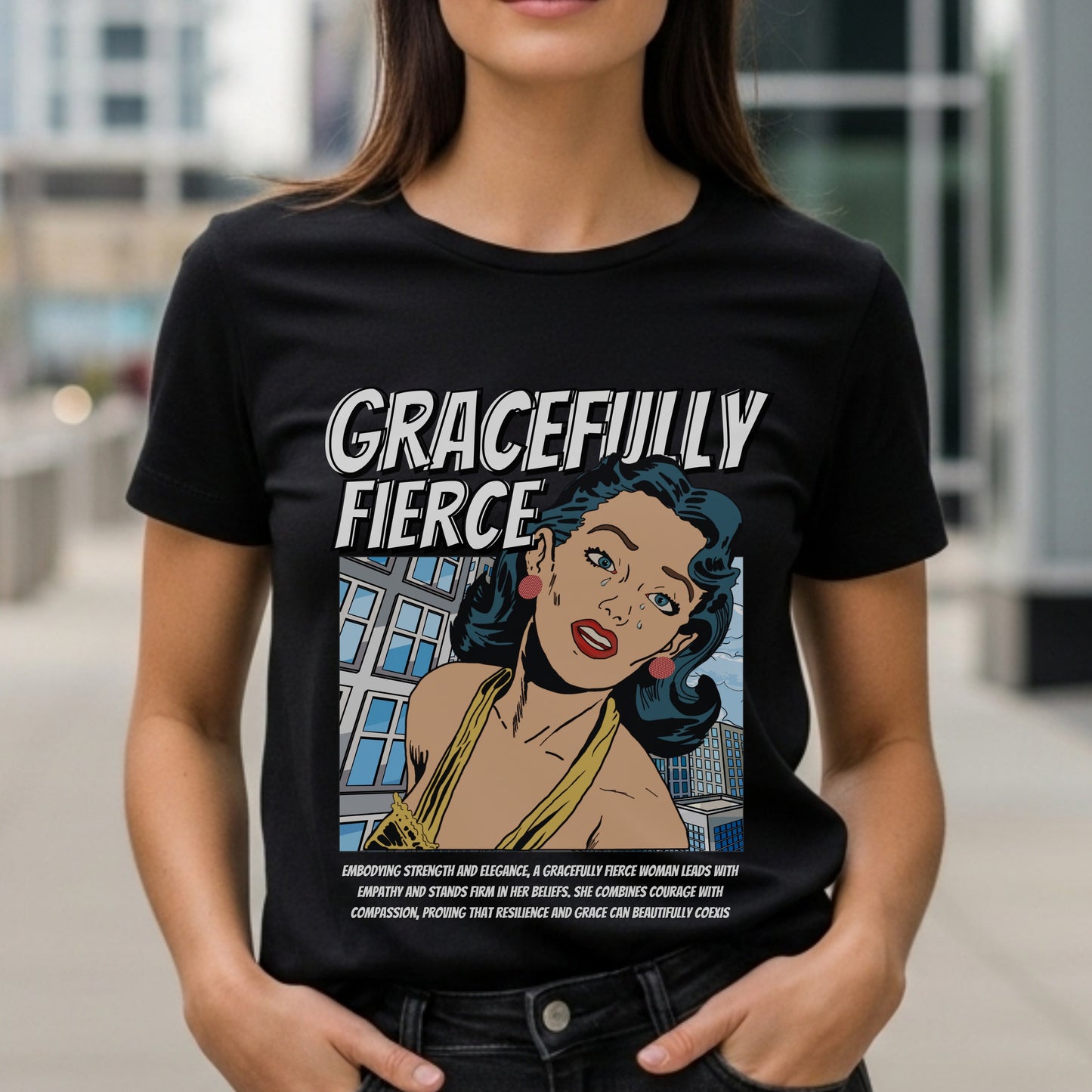 Gracefully Fierce - Vintage Comic Pop Art Feminine Strength Empowerment Statement Artwork