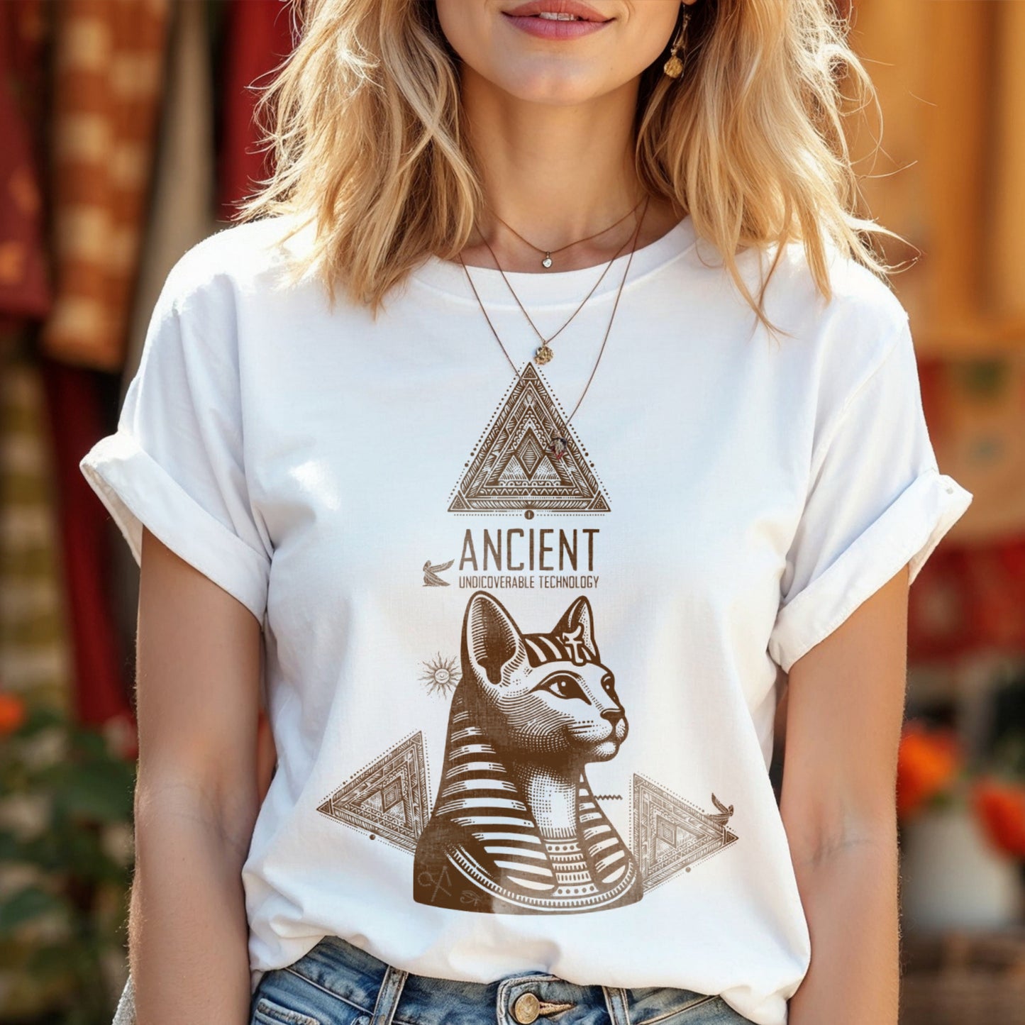 Ancient Undieverable Technology - Egyptian Cat Pyramid Mystery Statement Artwork