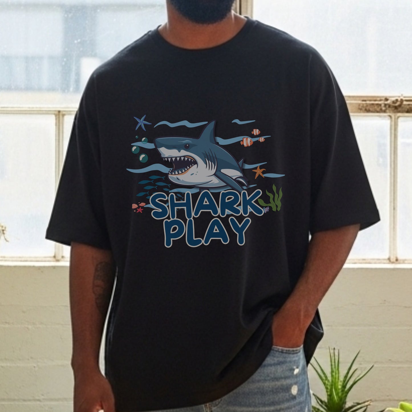 Shark Play - Ocean Adventure Playful Statement Artwork