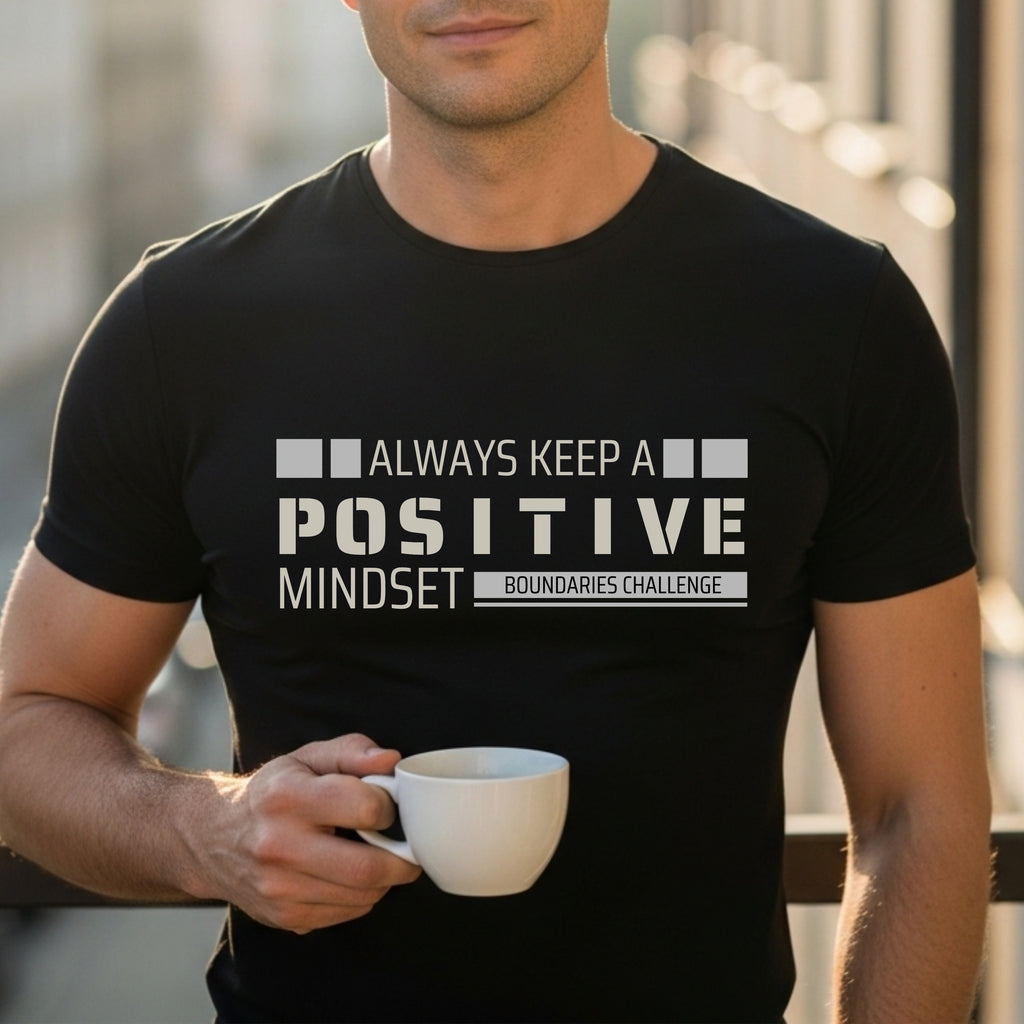 Always Keep Positive Mindset Boundaries Challenge - Minimalist Motivation Statement Artwork