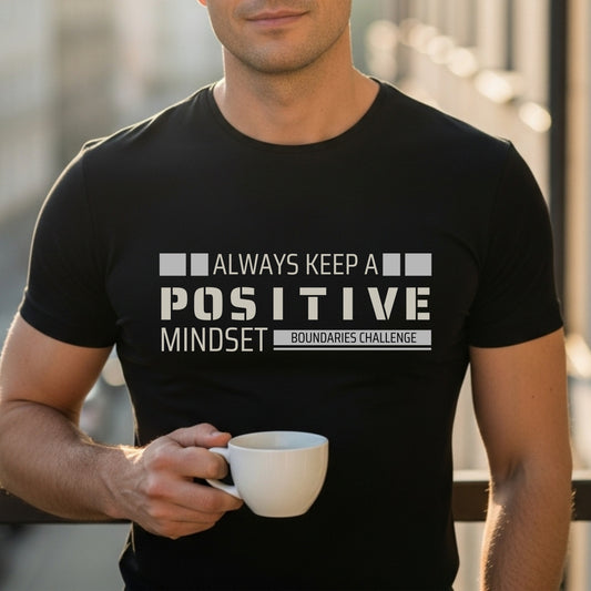 Always Keep Positive Mindset Boundaries Challenge - Minimalist Motivation Statement Artwork