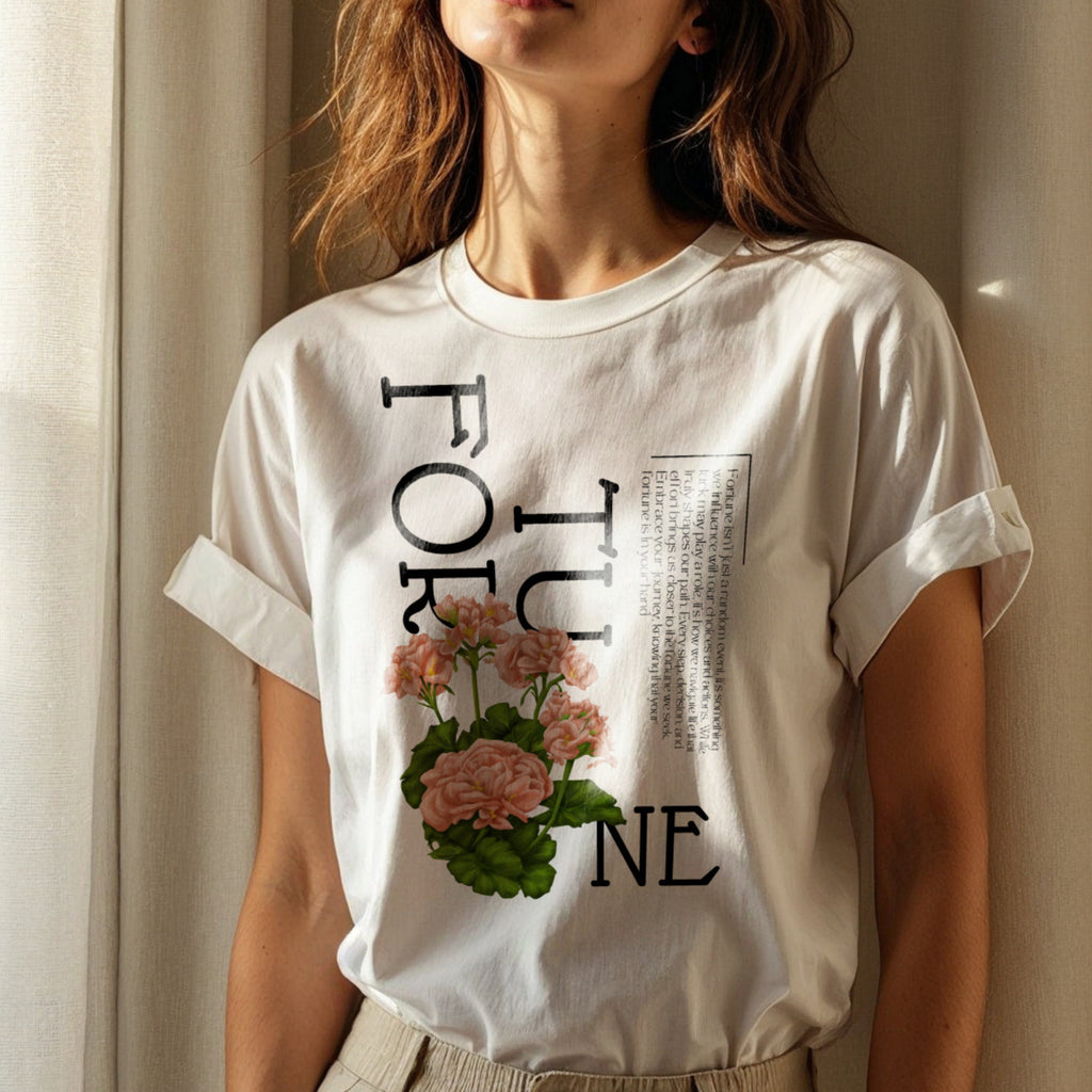 Fortune - Floral Botanical Typography Elegant Contemporary Statement Artwork