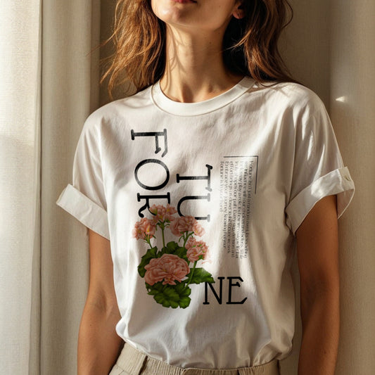 Fortune - Floral Botanical Typography Elegant Contemporary Statement Artwork