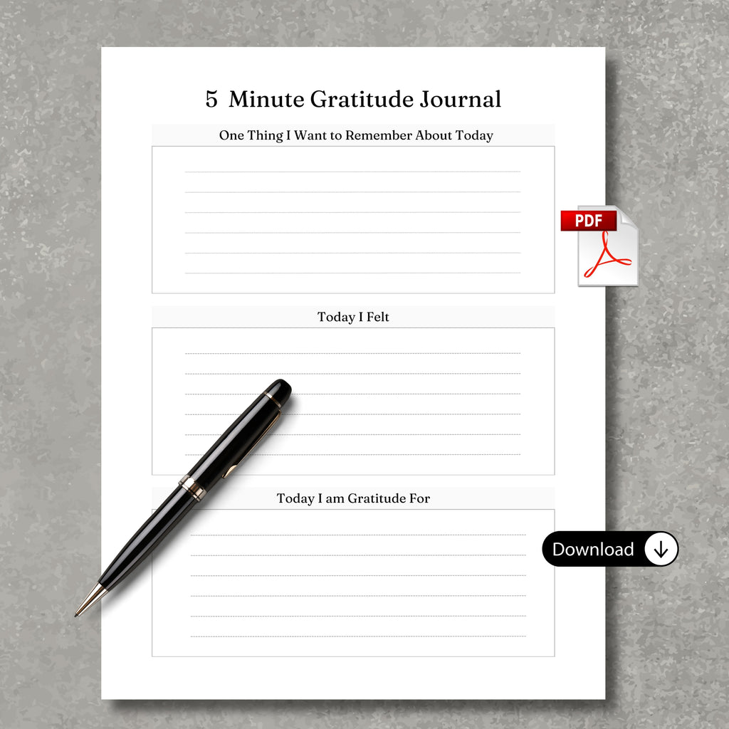 5 Minutes Gratitude Journal