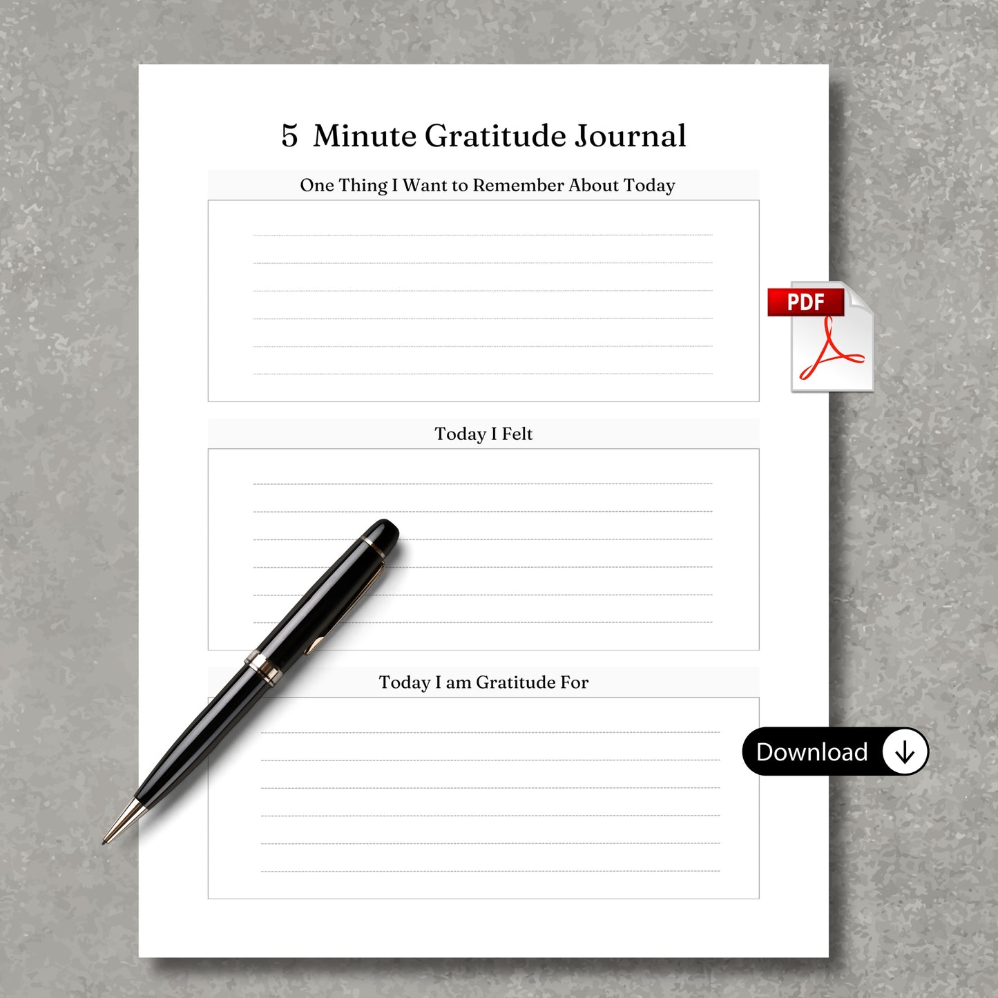 5 Minutes Gratitude Journal