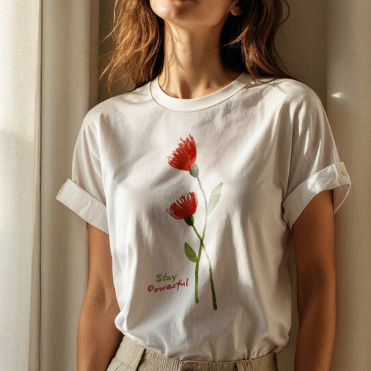 Stay Powerful - Elegant Floral Empowerment Botanical Strength Statement Artwork