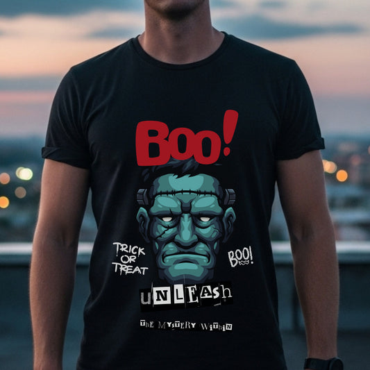 Boo Trick Or Treat Unleash - Frankenstein Halloween Statement Artwork