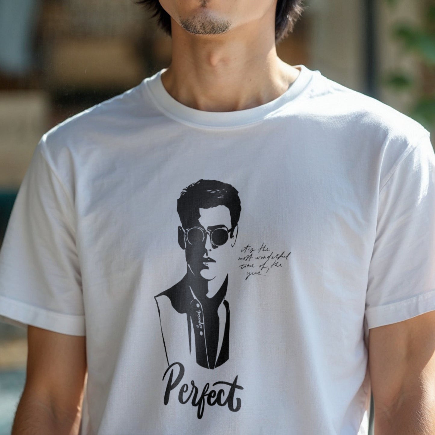 Perfect - Minimalist Portrait Sketch with Sunglasses Confidence Statement Artwork