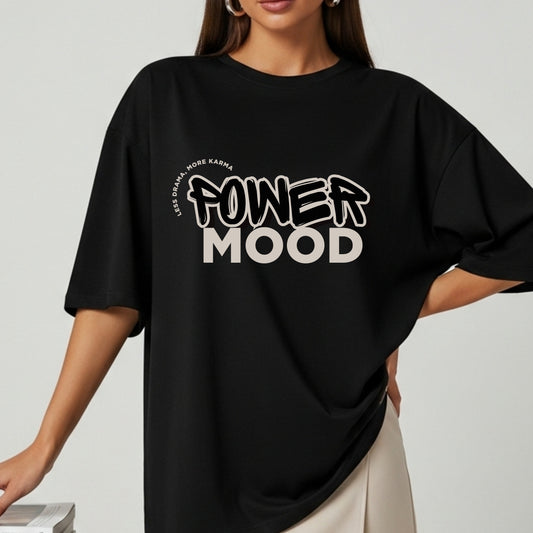 Power Mood Less Drama More Karma - Bold Graffiti Street Typography Statement Artwork